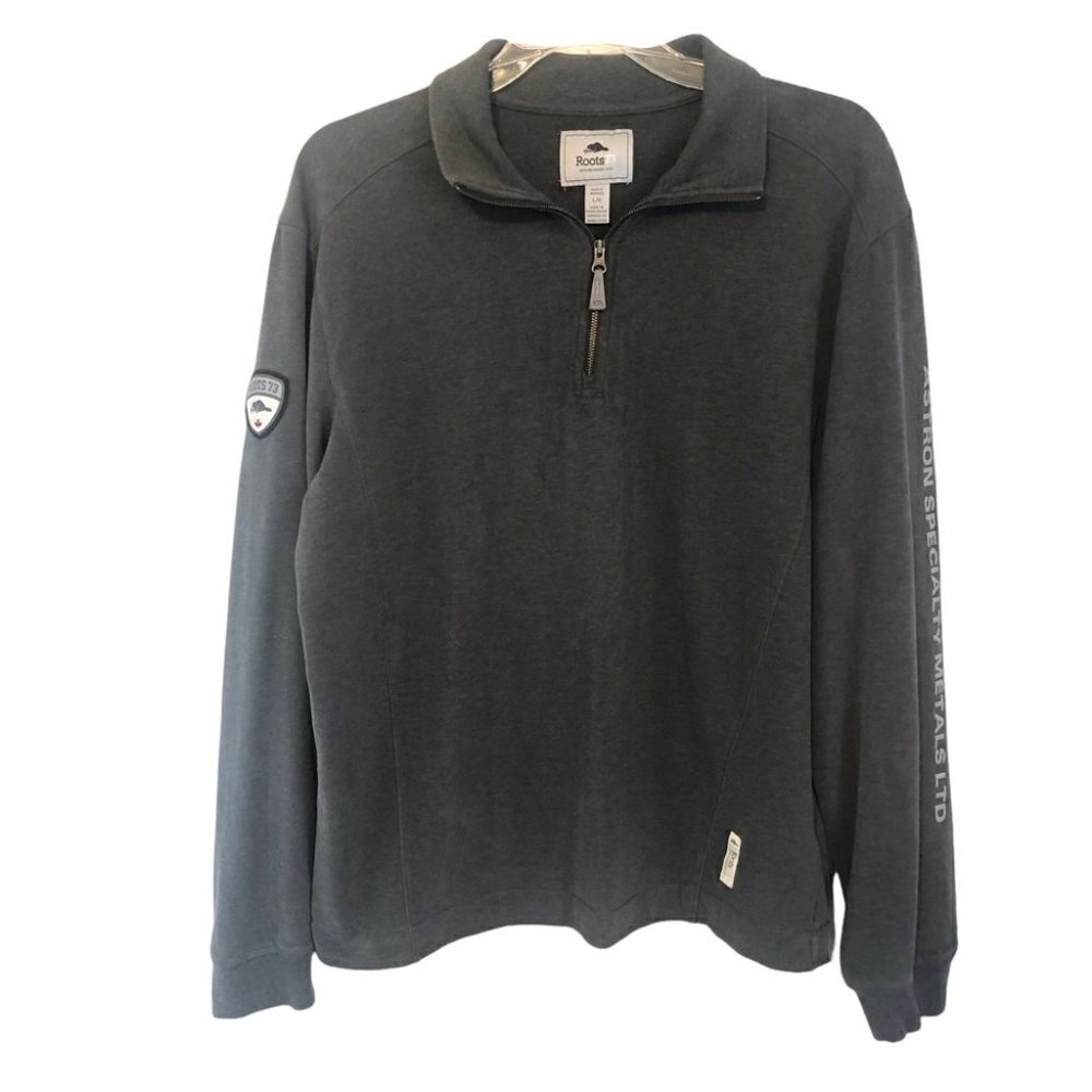 NWOT Roots 73 1/4 Zip  Pullover Mens Lg Grey